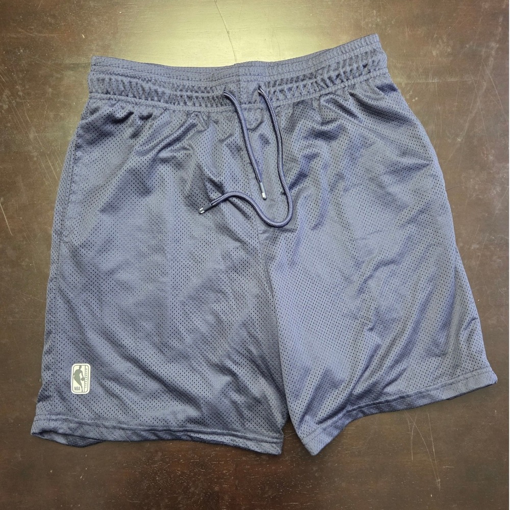 NBA Mens Basketball Shorts Navy Blue Mesh Athletic Drawstring Size Medium